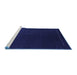 Sideview of Machine Washable Abstract Blue Contemporary Rug, wshcon2025blu