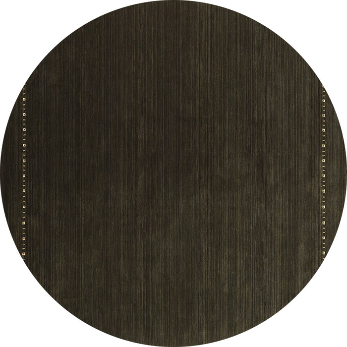 Round Abstract Brown Contemporary Rug, con2025brn