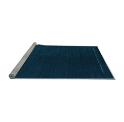 Sideview of Machine Washable Abstract Light Blue Contemporary Rug, wshcon2025lblu