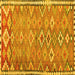 Square Oriental Yellow Traditional Rug, con2026yw