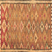 Square Oriental Brown Traditional Rug, con2026brn