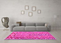 Machine Washable Oriental Pink Traditional Rug, wshcon2026pnk