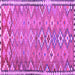 Square Machine Washable Oriental Purple Traditional Area Rugs, wshcon2026pur
