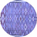 Round Oriental Blue Traditional Rug, con2026blu