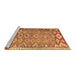 Sideview of Machine Washable Oriental Brown Traditional Rug, wshcon2026brn