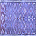Square Machine Washable Oriental Blue Traditional Rug, wshcon2026blu