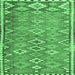 Square Machine Washable Oriental Emerald Green Traditional Area Rugs, wshcon2026emgrn