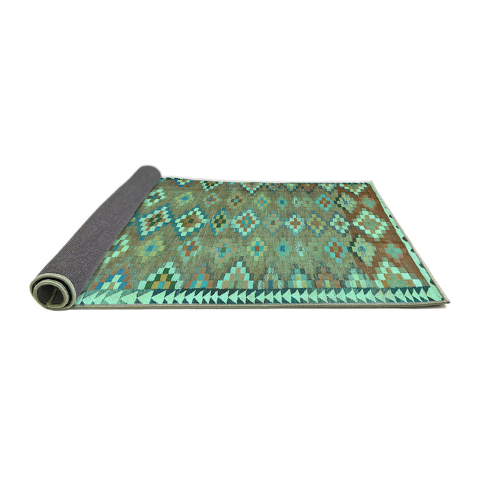 Sideview of Oriental Turquoise Traditional Rug, con2026turq