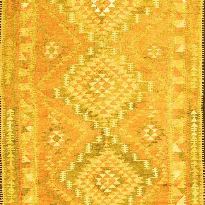 Machine Washable Oriental Yellow Traditional Rug, wshcon2027yw