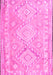 Machine Washable Oriental Pink Traditional Rug, wshcon2027pnk