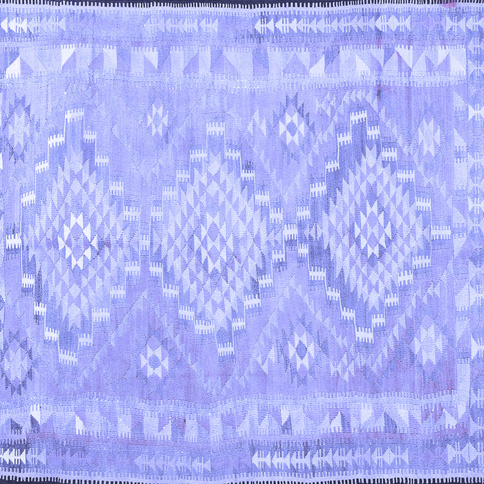Square Machine Washable Oriental Blue Traditional Rug, wshcon2027blu