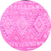 Round Oriental Pink Traditional Rug, con2027pnk