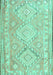 Machine Washable Oriental Turquoise Traditional Area Rugs, wshcon2027turq