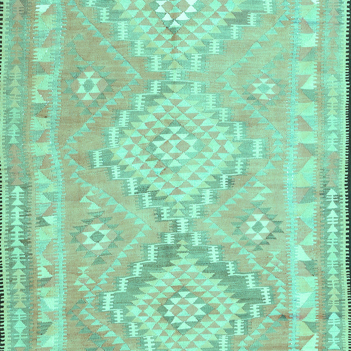 Machine Washable Oriental Turquoise Traditional Area Rugs, wshcon2027turq