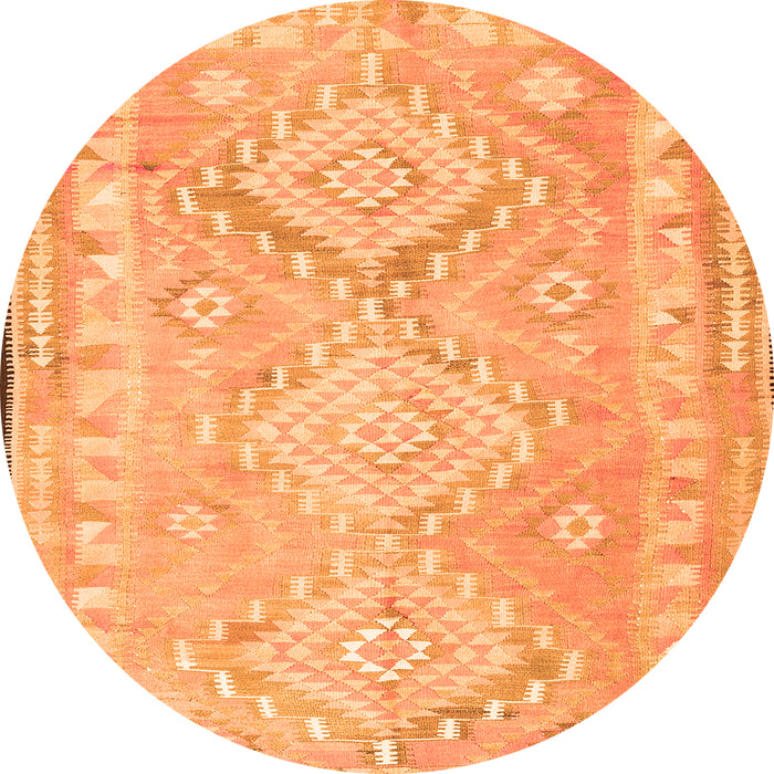 Square Oriental Orange Traditional Rug, con2027org