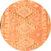 Square Oriental Orange Traditional Rug, con2027org