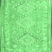 Square Machine Washable Oriental Emerald Green Traditional Area Rugs, wshcon2027emgrn