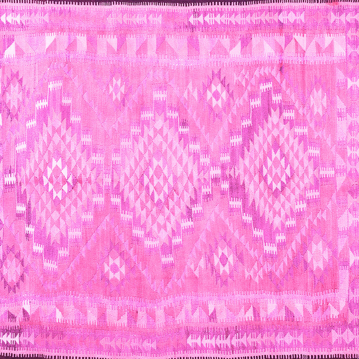 Square Machine Washable Oriental Pink Traditional Rug, wshcon2027pnk
