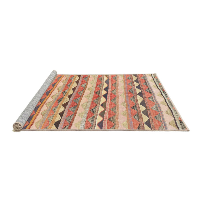 Serging Thickness of Machine Washable Contemporary Brown Rug, wshcon2028