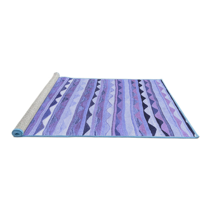 Sideview of Machine Washable Southwestern Blue Country Rug, wshcon2028blu