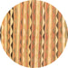 Round Southwestern Brown Country Rug, con2028brn