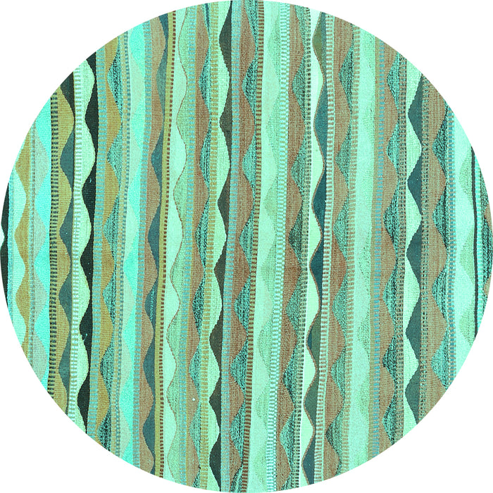 Round Southwestern Turquoise Country Rug, con2028turq