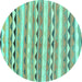 Round Southwestern Turquoise Country Rug, con2028turq