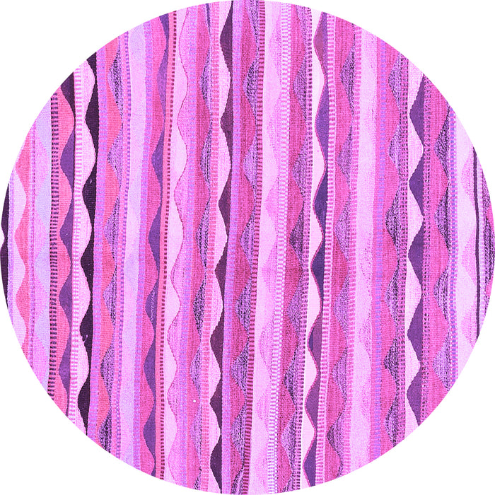 Round Machine Washable Southwestern Purple Country Area Rugs, wshcon2028pur