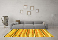 Machine Washable Southwestern Yellow Country Rug, wshcon2028yw