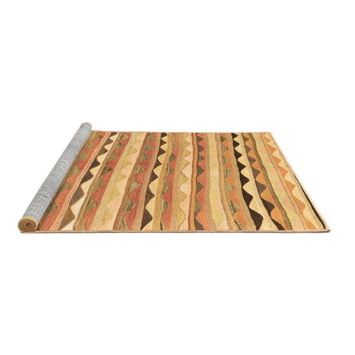 Sideview of Machine Washable Southwestern Brown Country Rug, wshcon2028brn