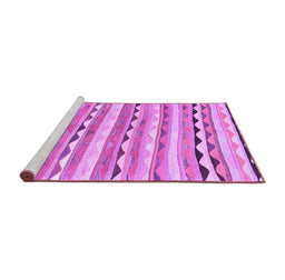 Sideview of Machine Washable Southwestern Purple Country Area Rugs, wshcon2028pur