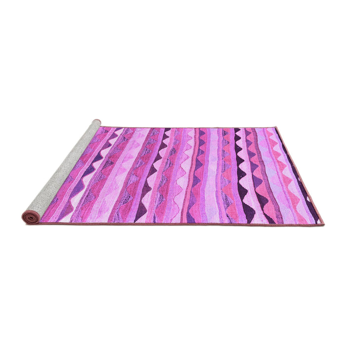 Sideview of Machine Washable Southwestern Purple Country Area Rugs, wshcon2028pur