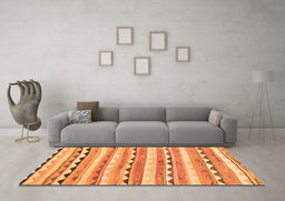Machine Washable Southwestern Orange Country Area Rugs in a Living Room, wshcon2028org