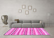 Machine Washable Southwestern Pink Country Rug in a Living Room, wshcon2028pnk