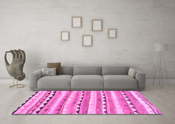 Machine Washable Southwestern Pink Country Rug in a Living Room, wshcon2028pnk