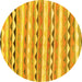 Round Southwestern Yellow Country Rug, con2028yw