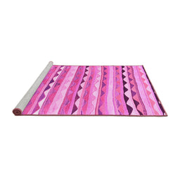Sideview of Machine Washable Southwestern Pink Country Rug, wshcon2028pnk