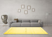 Machine Washable Solid Yellow Modern Rug in a Living Room, wshcon2029yw