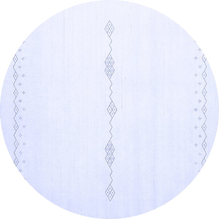 Round Solid Blue Modern Rug, con2029blu
