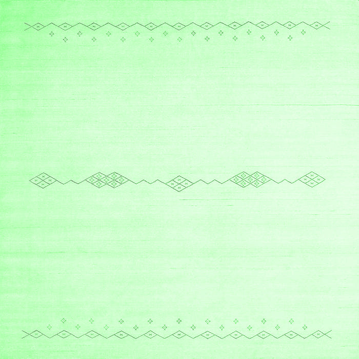Square Machine Washable Solid Emerald Green Modern Area Rugs, wshcon2029emgrn
