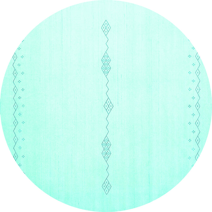 Round Solid Turquoise Modern Rug, con2029turq