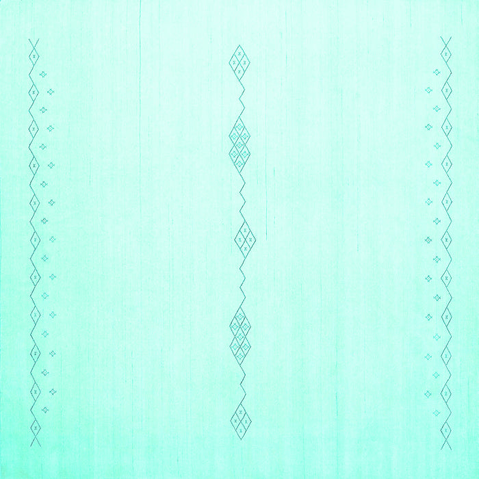 Square Solid Turquoise Modern Rug, con2029turq