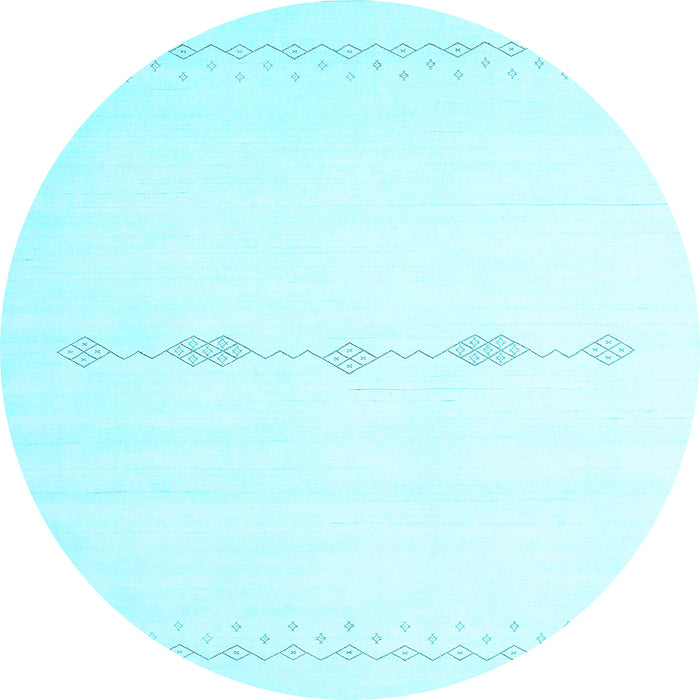 Round Solid Light Blue Modern Rug, con2029lblu