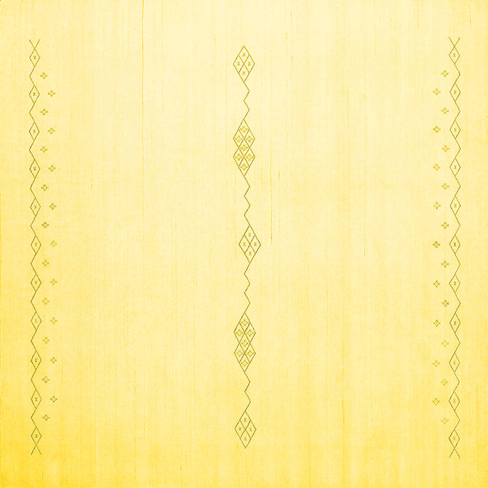 Square Solid Yellow Modern Rug, con2029yw
