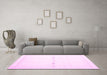 Machine Washable Solid Pink Modern Rug in a Living Room, wshcon2029pnk