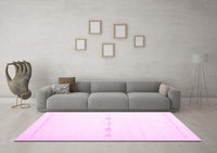 Machine Washable Solid Pink Modern Rug, wshcon2029pnk