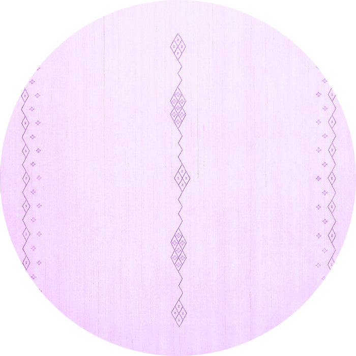 Round Machine Washable Solid Purple Modern Area Rugs, wshcon2029pur