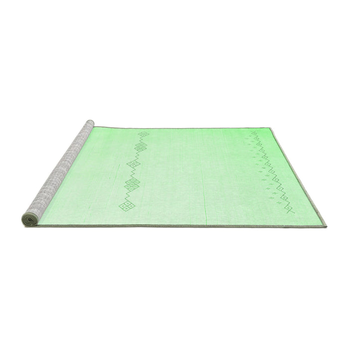 Sideview of Machine Washable Solid Emerald Green Modern Area Rugs, wshcon2029emgrn