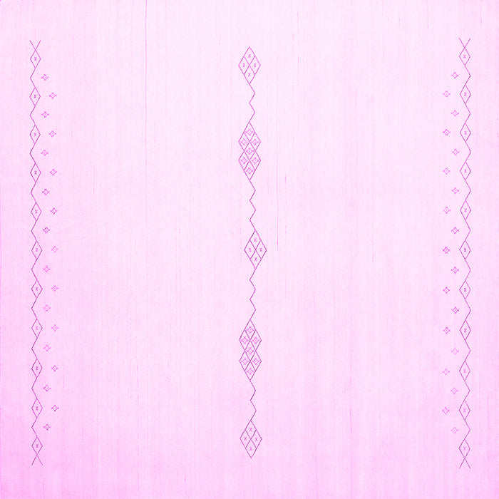 Square Machine Washable Solid Pink Modern Rug, wshcon2029pnk