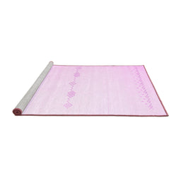 Sideview of Machine Washable Solid Pink Modern Rug, wshcon2029pnk